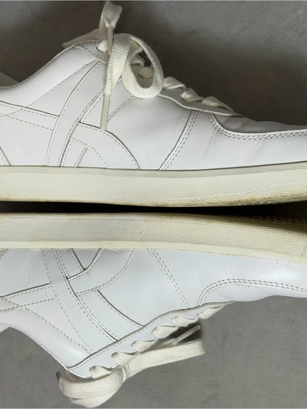 Tory Burch Hank Court White Leather Low-Top Lace-Up Sneakers